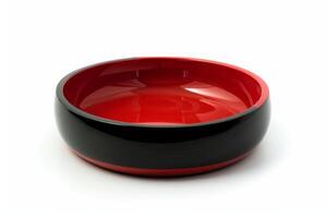 AI generated Black and Red Ashtray Isolated on White Background photo