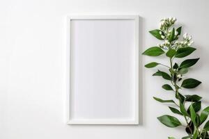 AI generated Modern Blank Photo Frame Isolated on White Background