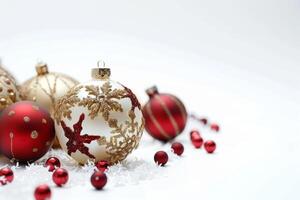 AI generated Holiday Christmas Decoration Isolated on White Background photo