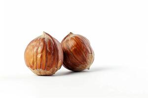 AI generated Raw Hazelnut Isolated on White Background photo