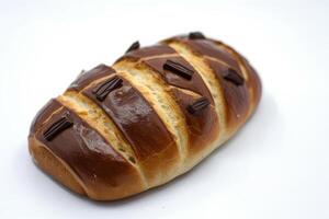 AI generated Fresh Chocolate Bread Isolated on White Background photo