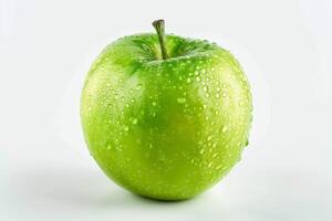 ai generado jugoso verde manzana aislado en blanco antecedentes foto