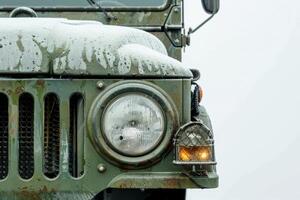 AI generated LED Truck Headlight Isolated on White Background photo