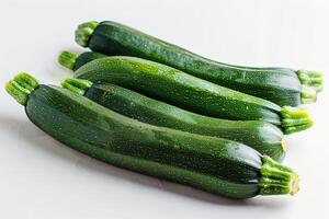 AI generated Ripe Zucchini on Paper Isolated on White Background photo