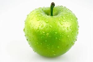 ai generado Fresco verde manzana aislado en blanco antecedentes foto