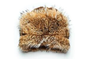 AI generated Warm Fur Cap Isolated on White Background photo