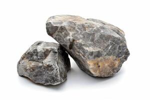 AI generated Authentic Natural Stone Isolated on White Background photo