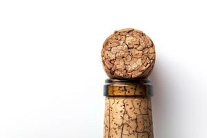 AI generated Vintage Cork from Bottle Isolated on White Background photo