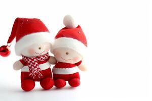 AI generated Cute Christmas Dolls Isolated on White Background photo