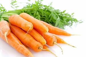 AI generated Organic Carrots Isolated on White Background photo