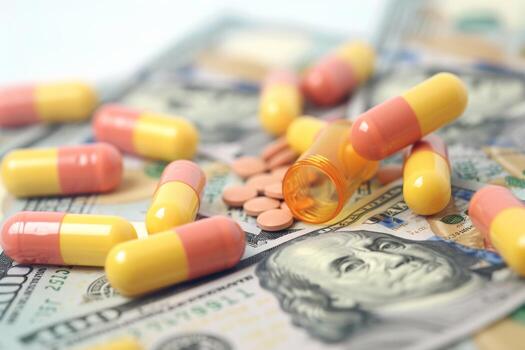 AI generated Essential Drugs for Money Management Isolated on White Background photo