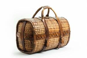 AI generated Lightweight Bamboo Travel Bag Isolated on White Background photo