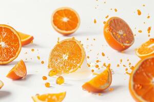 AI generated Bright Orange Citrus Fruit Isolated on White Background photo