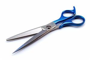 AI generated Professional Blue-Grip Scissors Isolated on White Background photo