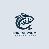 A sleek fish modern logo featuring a stylized fish, perfect for businesses in the aquatic or seafood industry vector