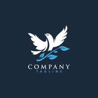 Bird logo design representing peace and unity in a simple and elegant style vector