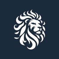 Lion head logo design featuring a majestic lion's head in a sleek and modern style vector