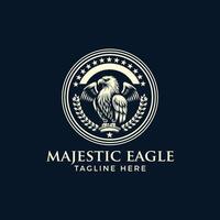 A logo for a eagle with a star on it vector