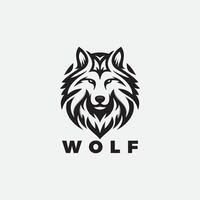 A powerful wolf head logo design, symbolizing intelligence and dominance vector