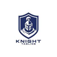 A knight on shield logo design template vector