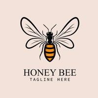 Honey bee logo Design template vector illustration