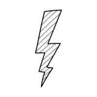 Hand drawn striped electric lightening vector