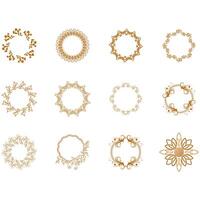 Collection of circle ornament logos vector