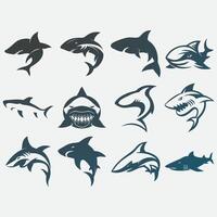 collection of shark logos vector