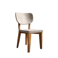 AI generated Cement chair with wooden seat isolated on transparent background png