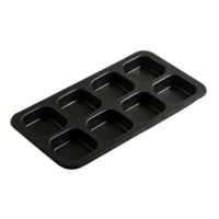 ai généré une arrière vue de un isolé noir silicone la glace cube plateau isolé sur transparent Contexte png