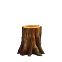 AI generated A tree stump isolated on transparent background png