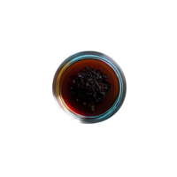 AI generated Black tea held in a glass bowl isolated on transparent background png