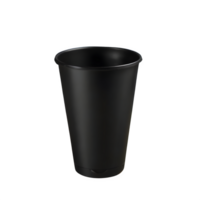 ai generiert schwarz Tasse gemacht von zusammenklappbar wiederverwendbar Plastik isoliert auf transparent Hintergrund png
