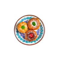 AI generated Delicious uzbek pastries isolated on transparent background png