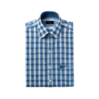 ai generato elegante blu plaid camicia per uomini isolato su trasparente sfondo png