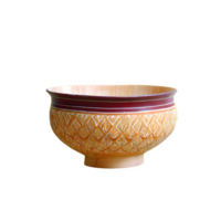 AI generated Beautiful thai handicraft bowl isolated on transparent background png