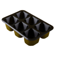 ai généré une arrière vue de un isolé noir silicone la glace cube plateau isolé sur transparent Contexte png