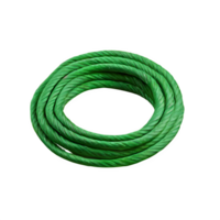 AI generated A plastic rope of green color is coiled and placed isolated on transparent background png