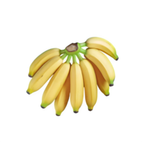 AI generated Top view of ripe baby bananas isolated on transparent background png