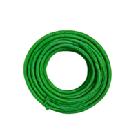 AI generated A plastic rope of green color is coiled and placed isolated on transparent background png