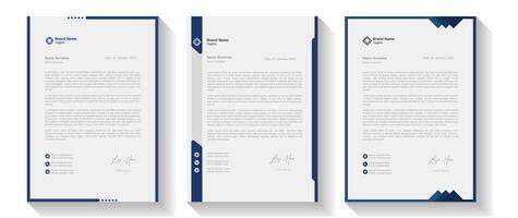 Modern Creative Clean business style letterhead bundle of your corporate project design. Set to print. modern business letterhead in abstract design. Elegant template design in minimalist. vector