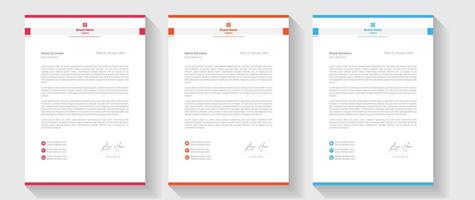 Modern Creative Clean business style letterhead bundle of your corporate project design. Set to print. modern business letterhead in abstract design. Elegant template design in minimalist. vector