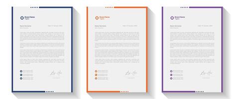 Modern Creative Clean business style letterhead bundle of your corporate project design. Set to print. modern business letterhead in abstract design. Elegant template design in minimalist. vector