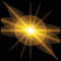 Glow and sun ray transparent light effect set, lens flare, explosion, line, sun flash, spark. Abstract special effect element design. Flash light on black background. Vector glow sparkle effect.