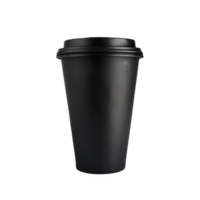 AI generated Black cup made of collapsible reusable plastic isolated on transparent background png