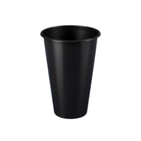 AI generated Black cup made of collapsible reusable plastic isolated on transparent background png