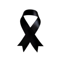 AI generated Black ribbon viewed from the top isolated on transparent background png