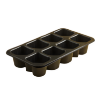 AI generated A rear view of an isolated black silicone ice cube tray isolated on transparent background png