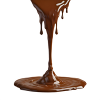 AI generated A stream of melted chocolate isolated on transparent background png