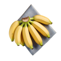 ai generato superiore Visualizza di maturo bambino banane isolato su trasparente sfondo png